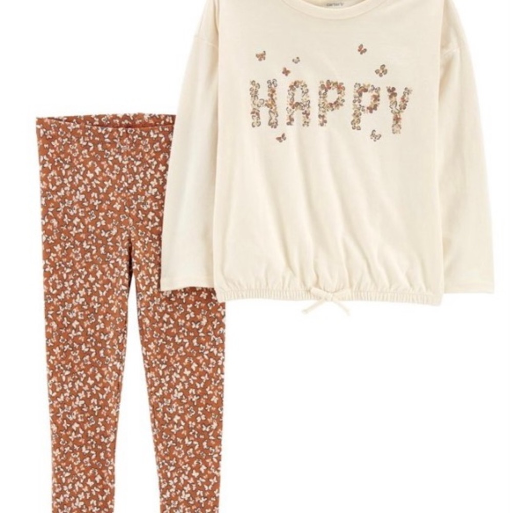 Carters Brand: Crafted in soft cotton jersey, with cute Happy slogan.